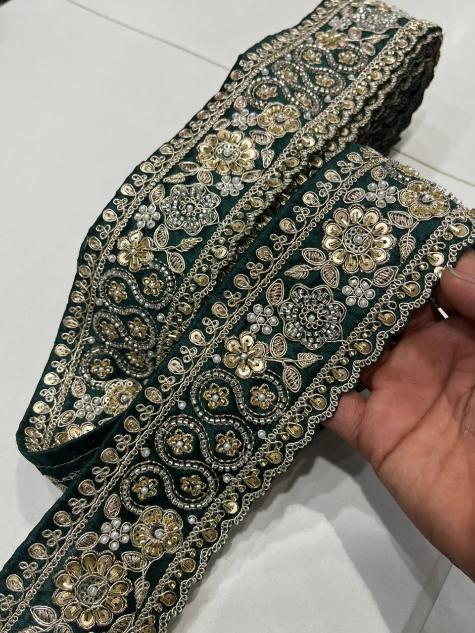 K.R KASAT - Green Embellished Lace